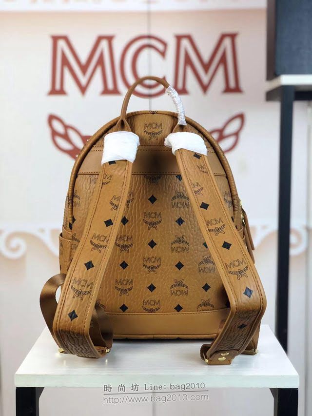 MCM雙肩包 原單 5722 新版子母包 前面袋子可拆卸 搭配長肩帶 兩用款 菱形釘 MCM女背包  mdmc1324